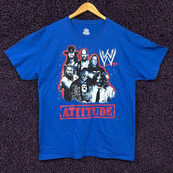 The 90s Attitude Era Superstar Roster WWE Legends T-Shirt L - Picture 1 of 4
